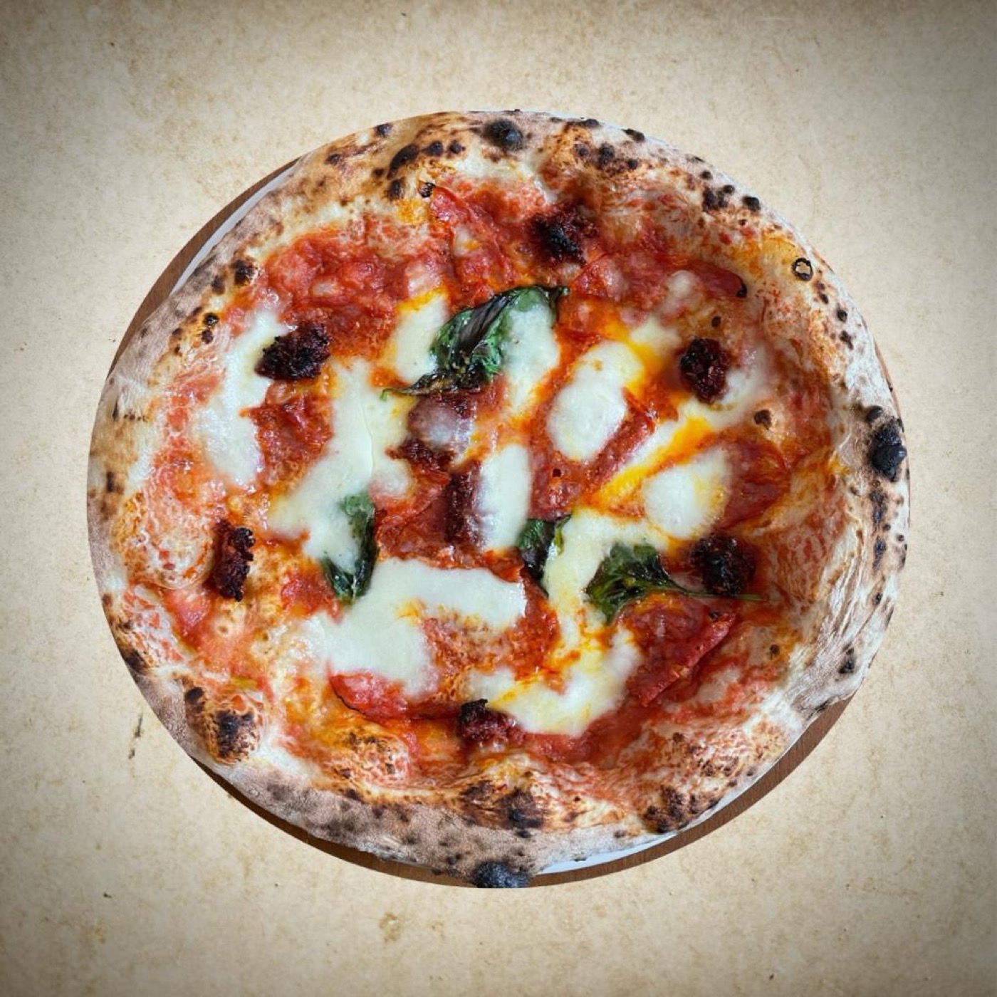 Wood-fired Pizza Diavola at Il Posto